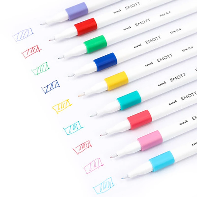 UNI водного цвета волоконная ручка PEM-SY 5 цветов/лот EMOTT водного цвета 0,4 мм художественная ручка для рисования