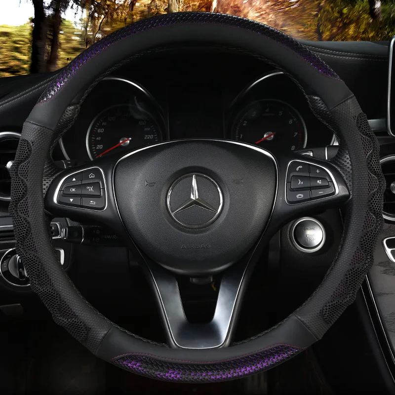 

Car Steering Wheel Cover Summer Breathable Cool Grip Cover Air Mesh Leather Steering Wheel Cover Hot Sales Hot Selling