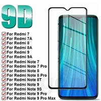 9D Volle Bildschirm Schutz Glas auf die Für Xiaomi Redmi 7 7A 8 8A 9 9A 9C Hinweis 7 8 9 Pro 8T 9S Gehärtetem Glas Sicherheit Film Fall