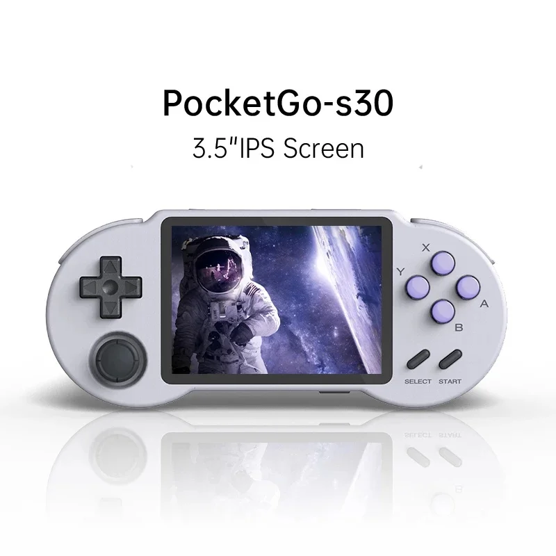 POWKIDDY Pocketgo S30 Retro Game Console A33 Chip 3.5-Inch IPS Screen 64GB Pre-Installed 8500 Games 3D PS1 DC MAME | Электроника