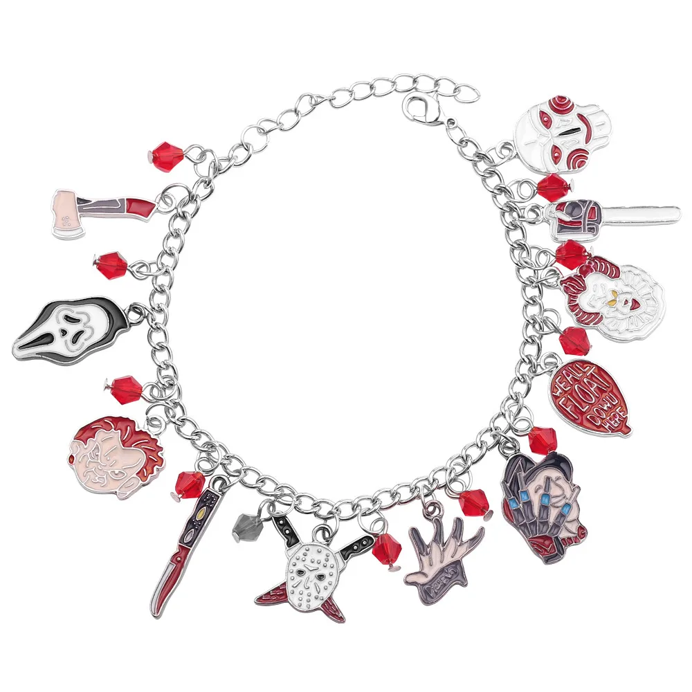 Браслет с подвеской Stephen Kings Penny Wise Jason Hockey эмаль подвески в виде черепа браслеты на