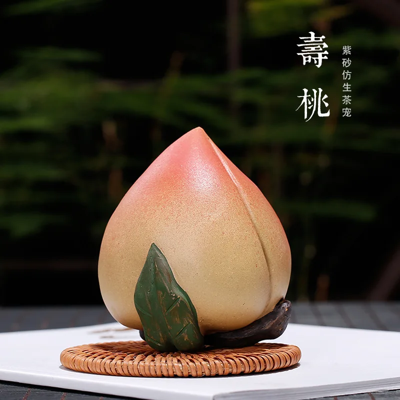 Clay Tea Ornaments Longevity Peach Monkey Tea Tray Decoration a Generation of Fat Clay Sculpture Tea Set a Generation of Fat Age