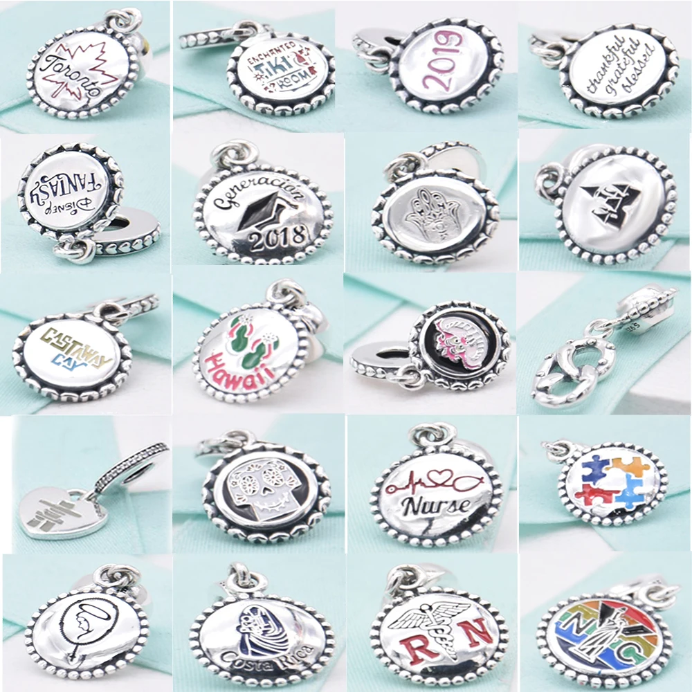 

2019 100% S925 Sterling Silver Fashion Maple Leaf Slippers Castle Clown Goddess Charm Charm Lady DIY Hand Bracelet Accessories