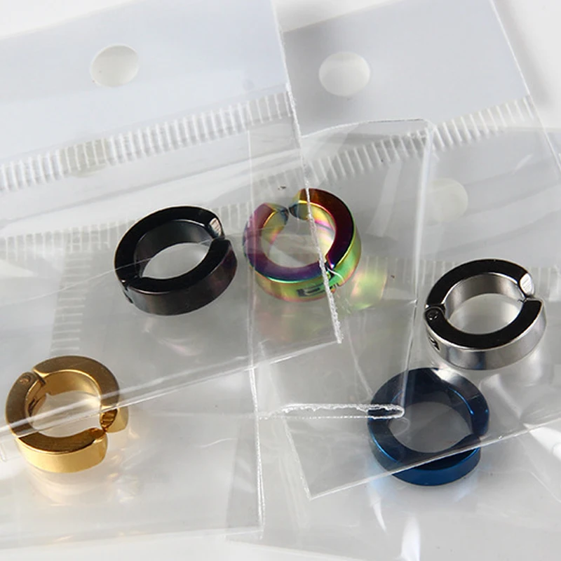 Ear Clip Earrings 1 Pc Ear Clip Non Piercing Earrings Fake Earrings For Men Circle Round Earring Fashion Punk Rock Style Jewelry Gift ear clip earrings clip earrings ear clip ear accessories