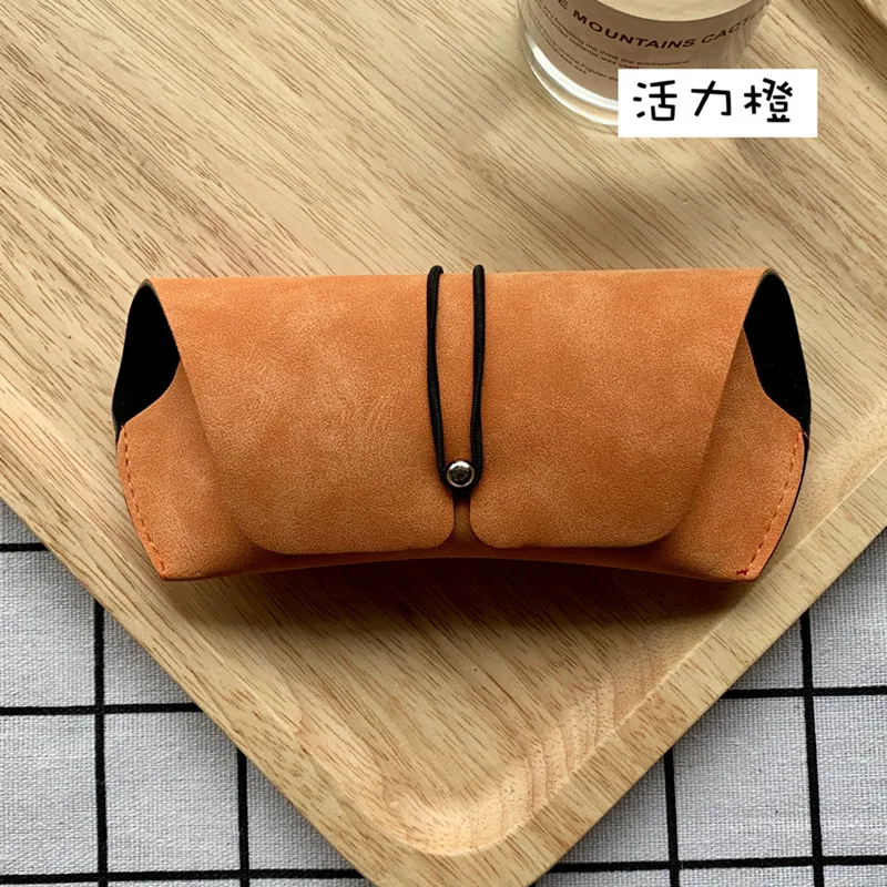 Креативный Чехол для очков с пряжкой, мягкая упаковка, коробка для близорукости, простая Ретро защита от давления, портативная матовая кожа, солнцезащитные очки для хранения