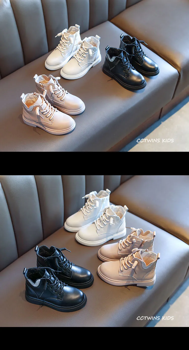 CCTWINS Kids Shoes Winter Children Fashion Warm Shoes Baby Rhinestone Ankle Boots Girls Genuine Leather Martin Boots MB109
