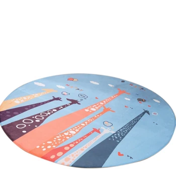 

Round Non-Slip Carpet Floor Mat Children's Room Cartoon Area Rug Soft Bedside Carpet Home Living Room Decoration
