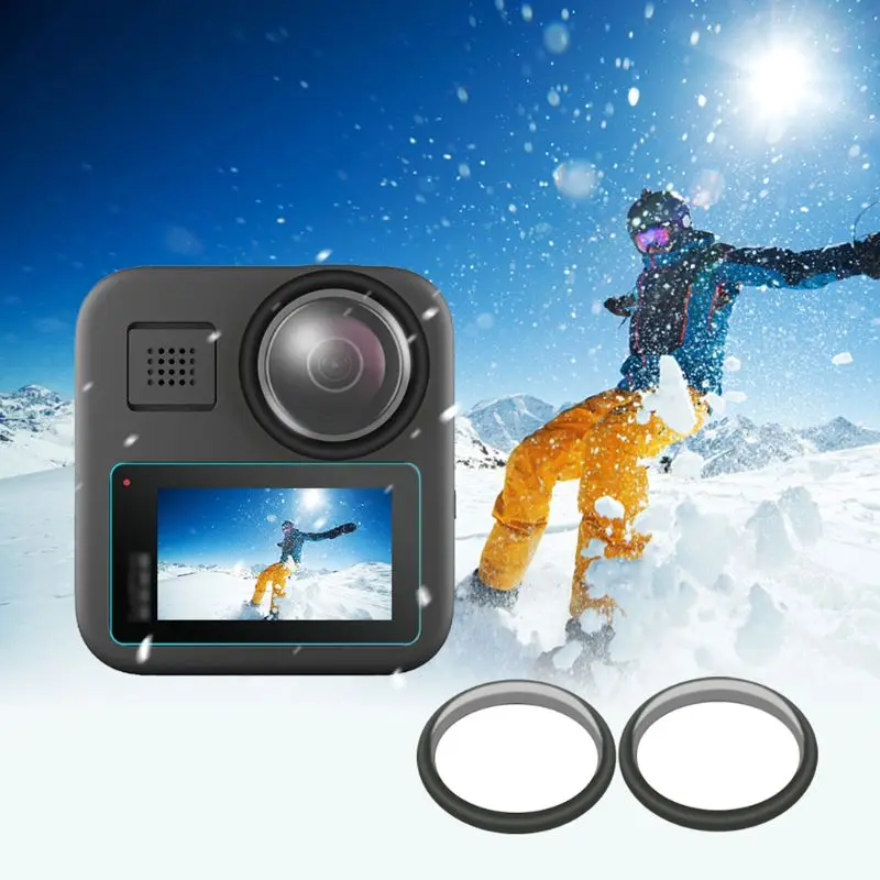 1 компл. Закаленное стекло Защитная пленка крышка объектива для GoPro Max камеры X3UB