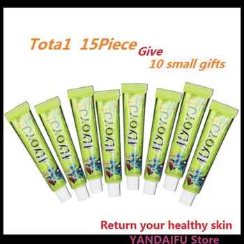 

15PIECE New 2019 Dermatitis Eczema Pruritus Psoriasis Ointment China Creams Ointment+gift miaoyao10pcs 2.3g