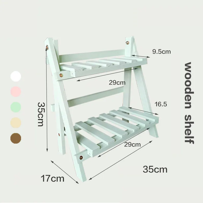 2 Tier Ladder Plant Stand Wood Flower Pot Display Shelf Rack for Indoor Outdoor Balcony Flower Plant Holder Stand Storage Rack 