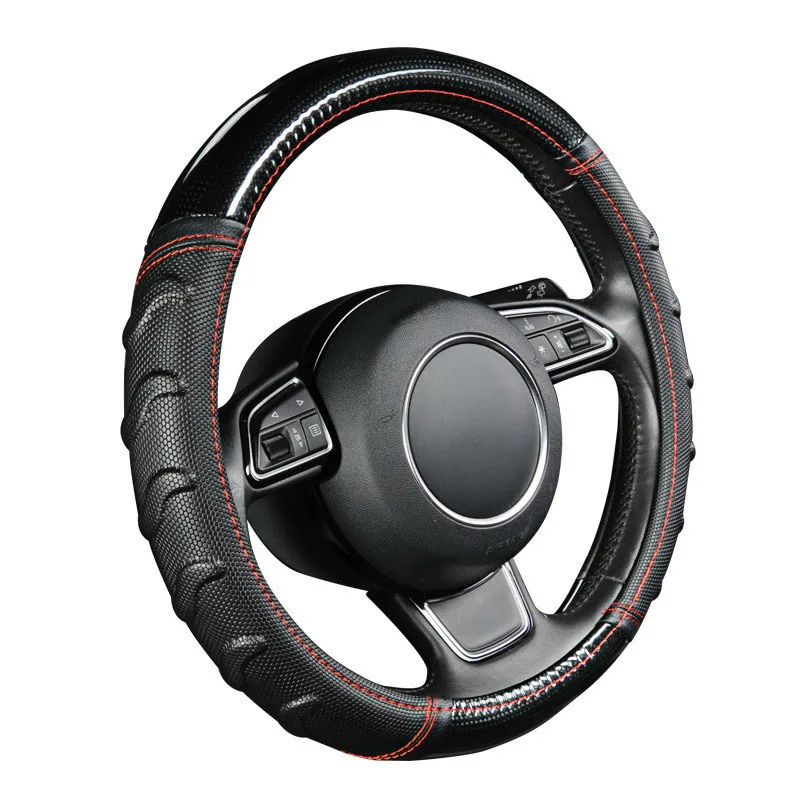 

38cm/15inch M Size Universal Car Steering Wheel Cover Willow Leaf Massage Antiskid and Breathable Fits Most Car accessories
