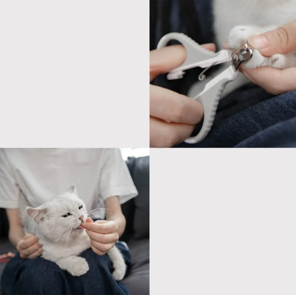 Pet Cat использует косой Наклонный рот маникюрные ножницы из нержавеющей стали безопасности прорезиненная ручка