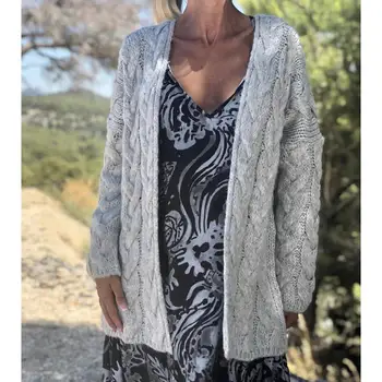 

Fashion 2019 Winter Causal Cardigan Sweaters Women Solid Twist Sweaters Coat Loose Long Sleeve Long Knit Sweaters