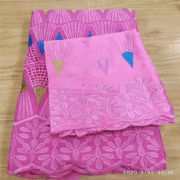 

7 yard Swiss lace fabric 2020 latest heavy beaded embroidery African cotton fabrics Swiss voile lace popular Dubai style 3L06013