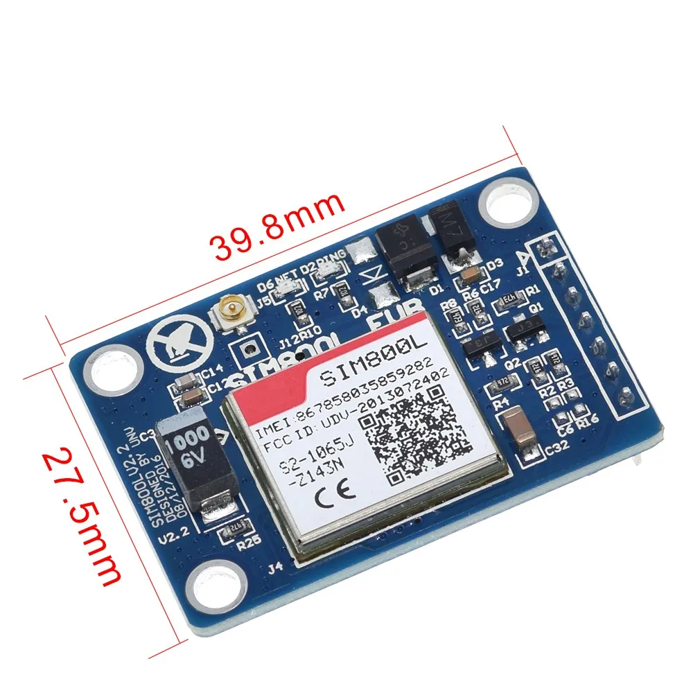 TZT SIM800L V2.0 5V беспроводной GSM GPRS модуль четырехдиапазонный с антенной кабельный колпачок
