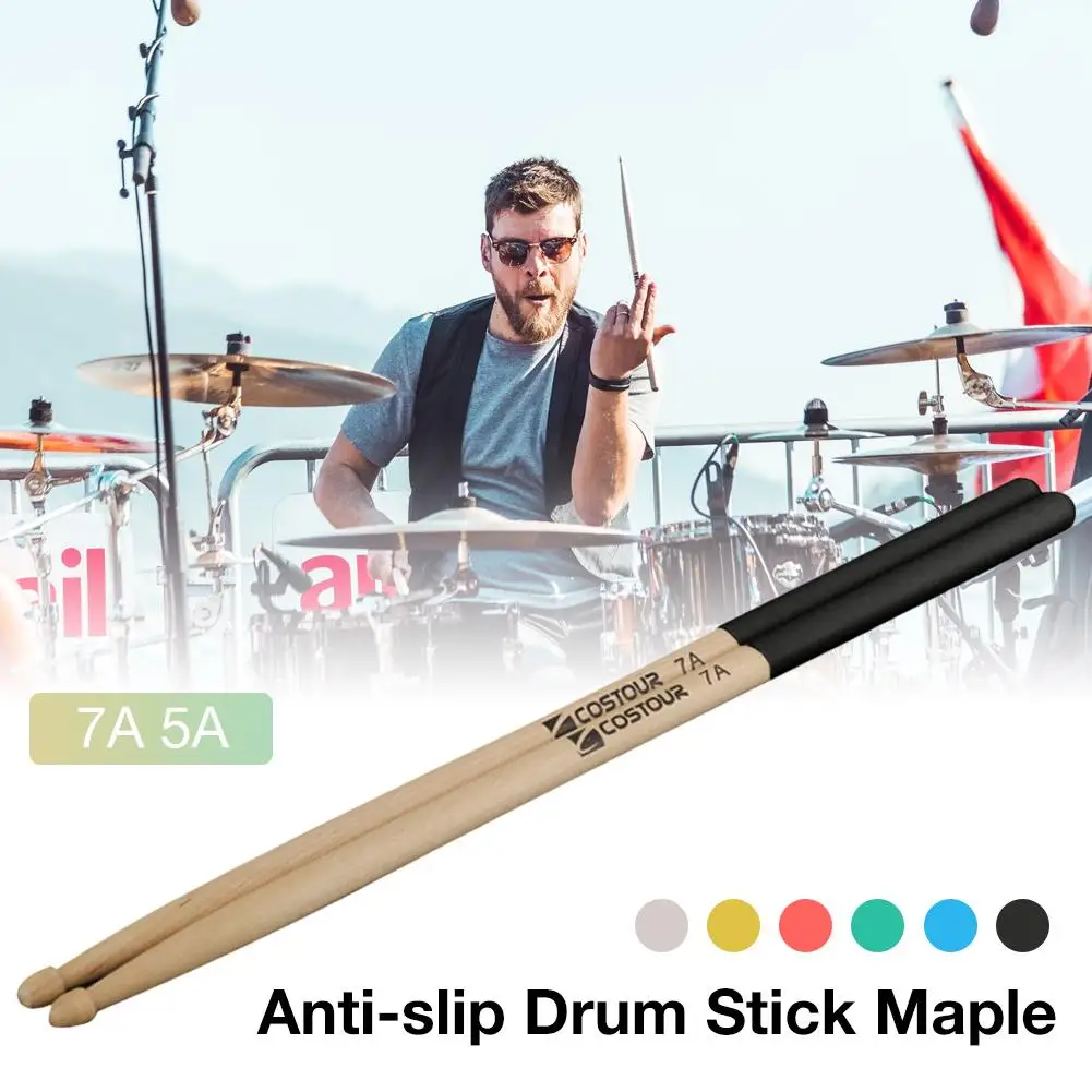 1 Pair Maple Wood Drum Sticks 5A 7A Anti-slip Electronic Drum Rack Drumsticks Musical Sticks Percussion Instruments Accessories