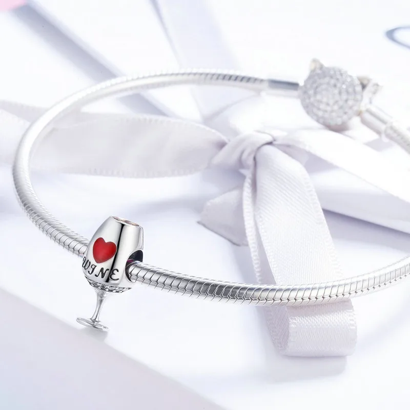 CodeMonkey в форме бокала с красным вином Шарм 925 стерлингового серебра