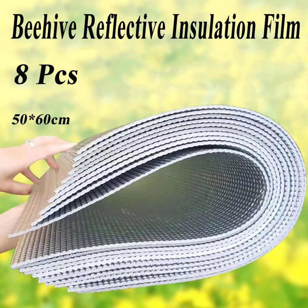 8PCS Beehive Reflective Film Heat Insulation Cover Coating Sunscreen Rainproof Thicken Cooling Sunshade Beekeeping Tool Supplies