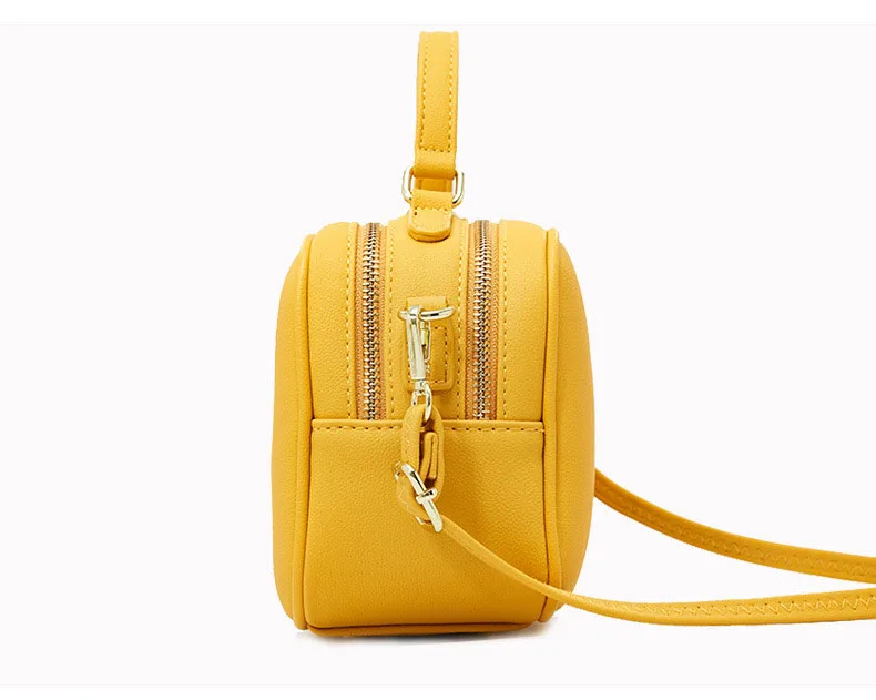 Модные маленькие сумки через плечо для женщин Мини PU сумки для девочек сумки через плечо Желтые Bolsas дамские сумочки для телефона