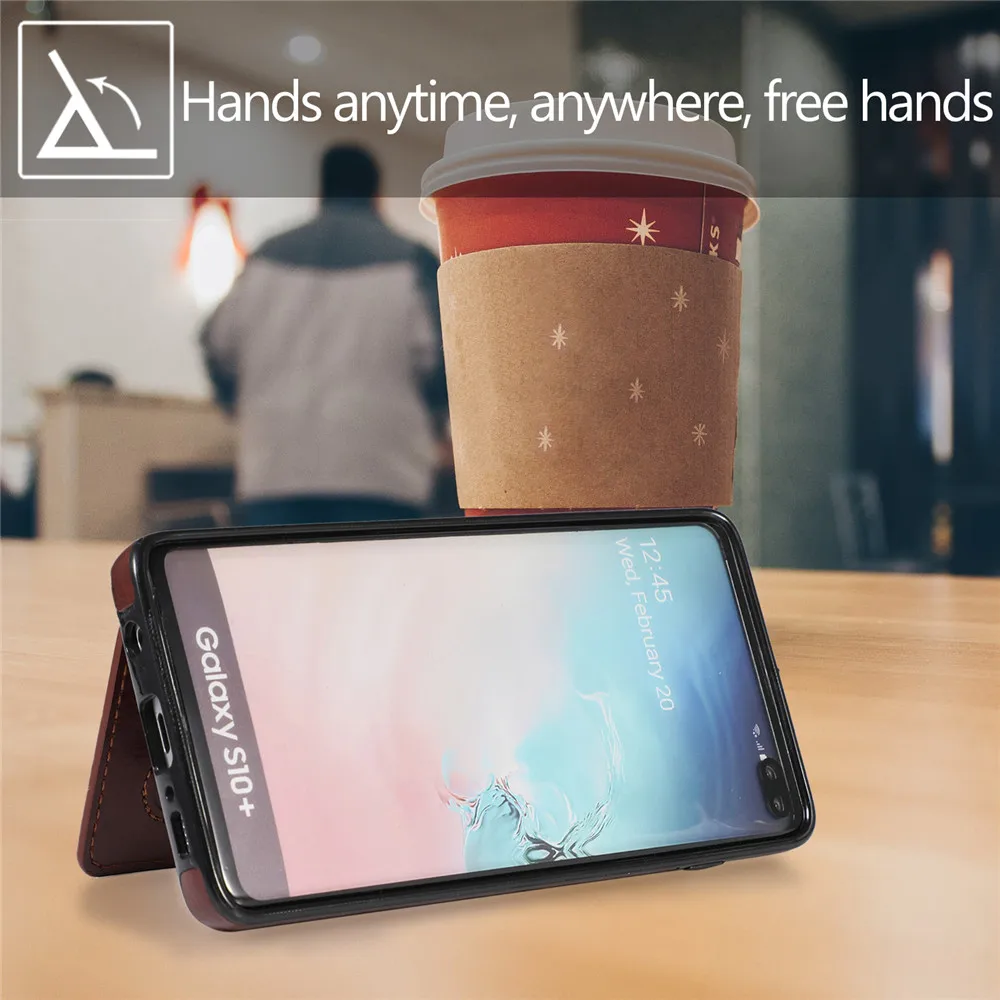 Чехол для samsung Note 10 9 8 S10 S9 S8 Plus+ S10e держатель для карт кошелек Магнитный Роскошный Кожаный противоударный защитный чехол