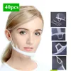 40pcs Transparent Catering Mask Anti Fog Catering Food Hotel Plastic Kitchen Restaurant Smile Mouth Masks 1