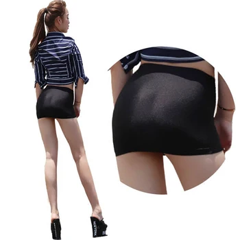 

Sexy Women Oil Gloosy Shiny MINI Skirt Black OL Tight Pencil Skirts Night Club Micro Mini Skirt Fantasy Erotic Wear Plus Size F1