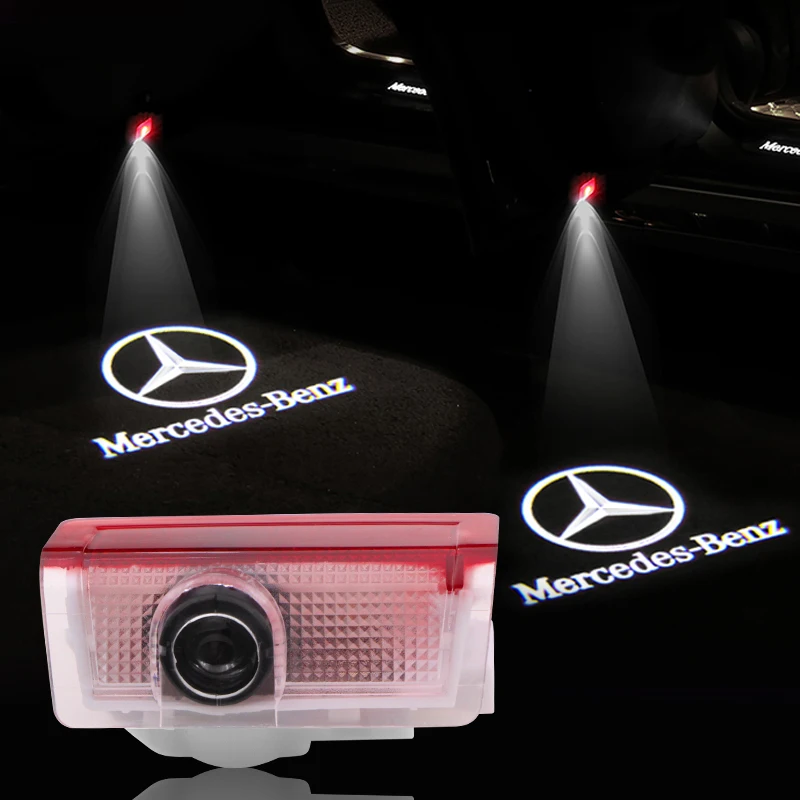 2 шт. автомобильный светильник для двери автомобиля Mercedes Benz W205 W176 W246 W242 W212 E A B C GLA GL