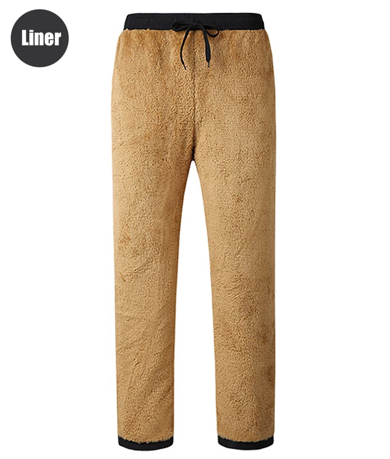 Men's Warm Winter Pants Man Fleece Lining Cargo Pants Mens Waterproof Trousers Male Tactical Windproof Hiking Pants Trousers
