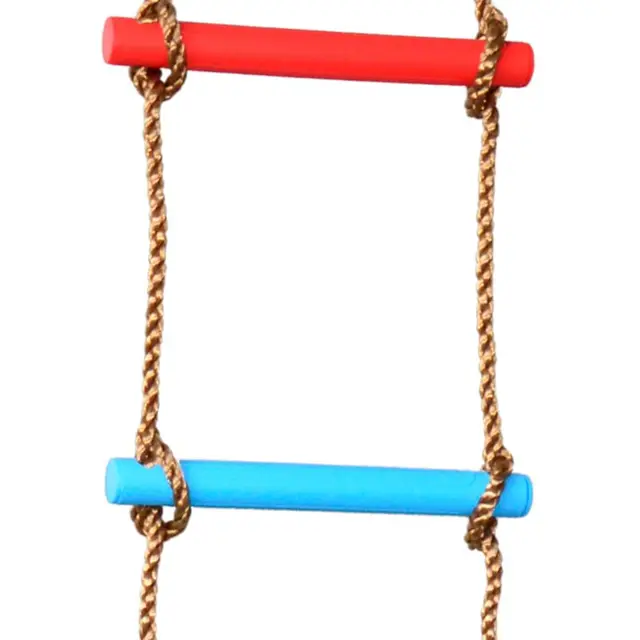 1Pc Wooden Rungs PE Rope Ladder Kids Sport Rope Swing Safe Fitness Equipment Child Climbing Indoor Outdoor Garden Toy 3