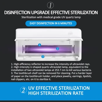 

Toothbrush Disinfection UV Sterilizer Toothbrushcase Ultraviolet Toothbrush Holder Home Bathroom Disinfection Box