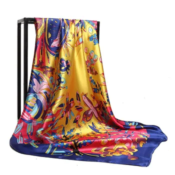 

2020 Luxury Brand Silk Scarves New Style Scarf WOMEN Real-silk Kerchief 90cm Printed Fashion Headscarf poncho winter