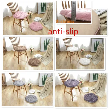 

Anti-Slip Warm Plush Solid Color Round Cushion Stool Pad Thick Dining Chair Seat Mat Chair Mat Pad High Quality