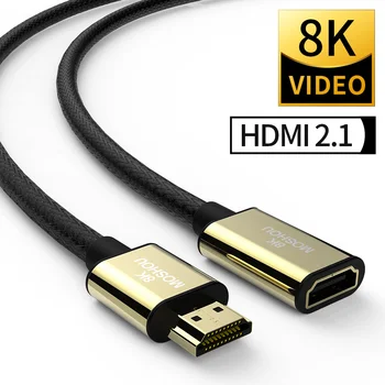 

HDMI Male-Female 2.1 Cables 4K 120Hz 8K 60Hz 48Gbps bandwidth ARC HIFI HDR 4:4:4 RGB MOSHOU Video Extension Cord For Samsung TV