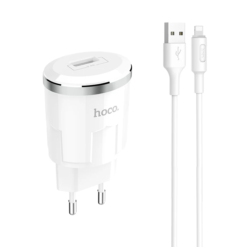 HOCO C37A, 10 шт./лот,, 5 В, 2,4 А, USB зарядное устройство для iPhone 11 Xs Max, евро вилка, настенное зарядное устройство, адаптер для samsung, Xiaomi, huawei - Тип штекера: EU Plug for iPhone