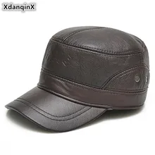 XdanqinX, натуральная кожа, шапка для взрослых, мужские армейские военные шапки, Воловья кожа, кепка, регулируемый размер, модная брендовая Кепка s, бейсболка