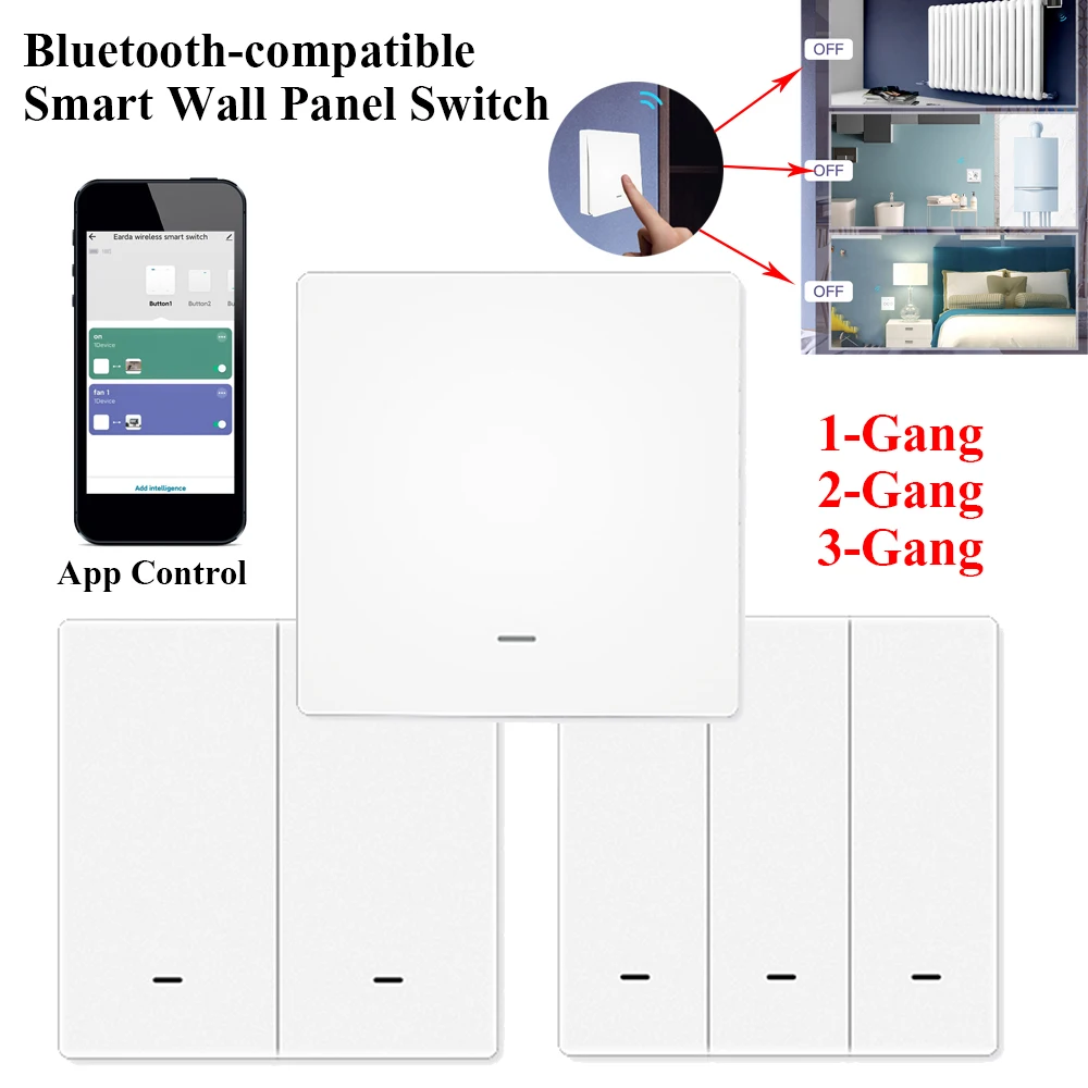 1/2/3 Gang Bluetooth-compatible Support App Control Smart Tuya ZigBee Wall Scene Panel Switch for Life Applications | Электроника