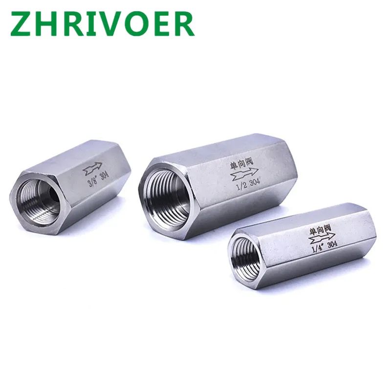 

1/8'' 1/4'' 3/8'' 1/2'' 304 stainless steel check valves gas water one-way valve