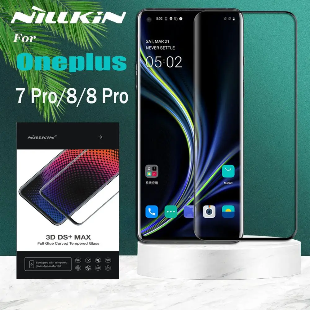 Oneplus 9 8 Pro Tempered Glass Oneplus 7 Pro Screen Protector Nillkin 3D Full Coverage 9D Edge Safety Glass on One Plus 8 7  Pro