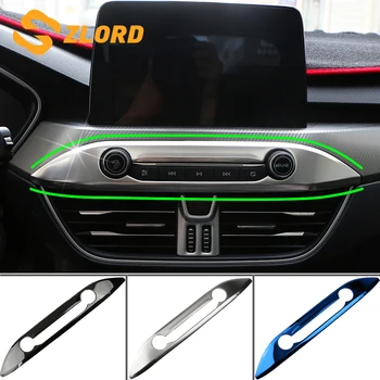 

Car Middle Console Rotate Button Panel Cover Trim Sticker Fit for Ford New Focus 2019 Accessories Stainless Steel Car Styling