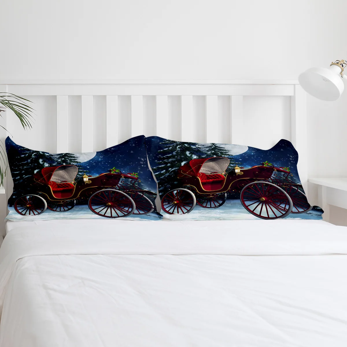 WARMTOUR пододеяльник Рождественский автомобиль Elk Cart набор пододеяльников 4 комплект постельного белья для кроватей