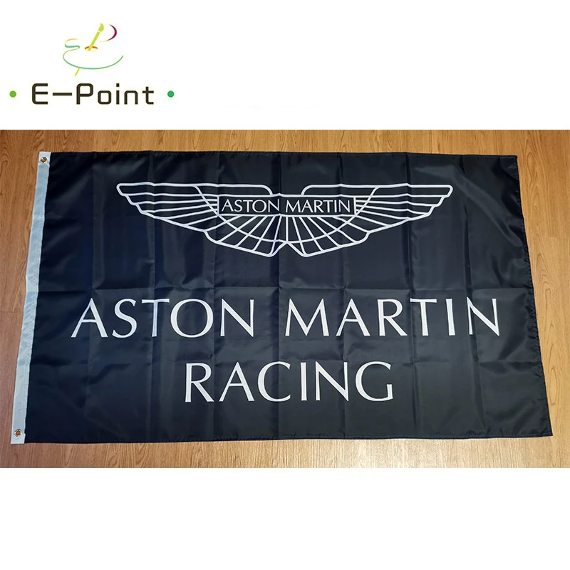 Черный флаг гоночного автомобиля Aston Martin размер 2 фута * 3 (60*90 см) 5 футов (90*150