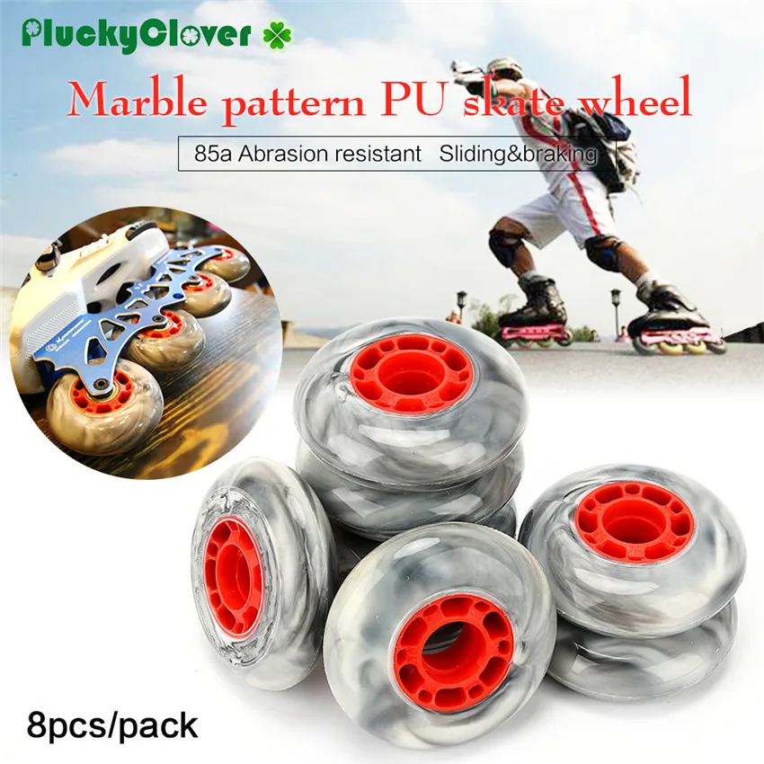 8pcs Roller Skate Sliding Marble Pattern Skates Wheels 72mm 76mm 80mm