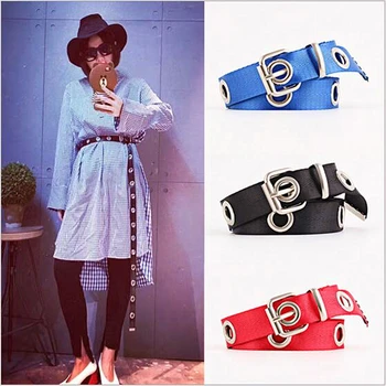 

2020 Women's Belts European and American Style Beautiful Decorative Fashion Canvas Belts Cinturon Mujer
