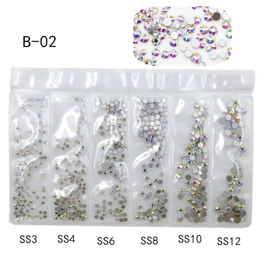 Модные стразы и украшения для ногтей с плоским дном сверлильный блеск с золотым и серебряным бриллиантом для дизайна ногтей X#4 - Цвет: B