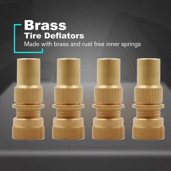 

4Pcs 4WD Universal Brass off-Road Automatic Tire Tyre Deflators Valve set 6-30 PSI Adjustable bleeder Set