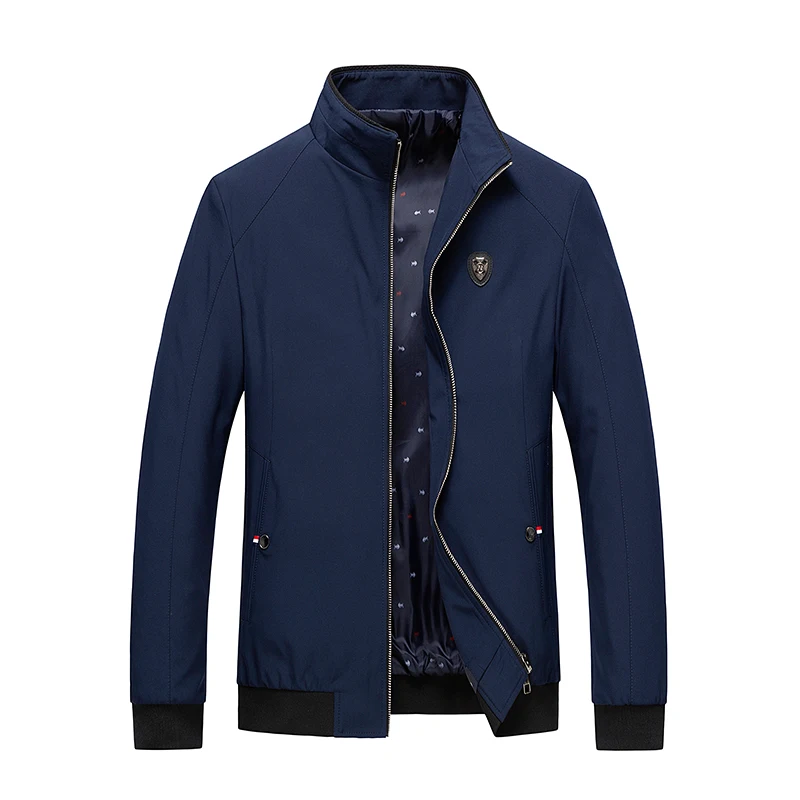 Men Jacket Spring Autumn New Style Men Jacket Thin Business Men Coat Zipper Black Male Casual Style Stand Collar Jackets  M-4XL