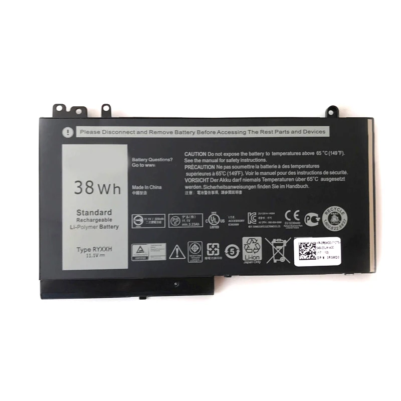 RYXXH 3230mAh Новый аккумулятор для ноутбука Dell Latitude 12 5000 11 3150 3160 3550 E5250 E5450 E5550 серии 1 V