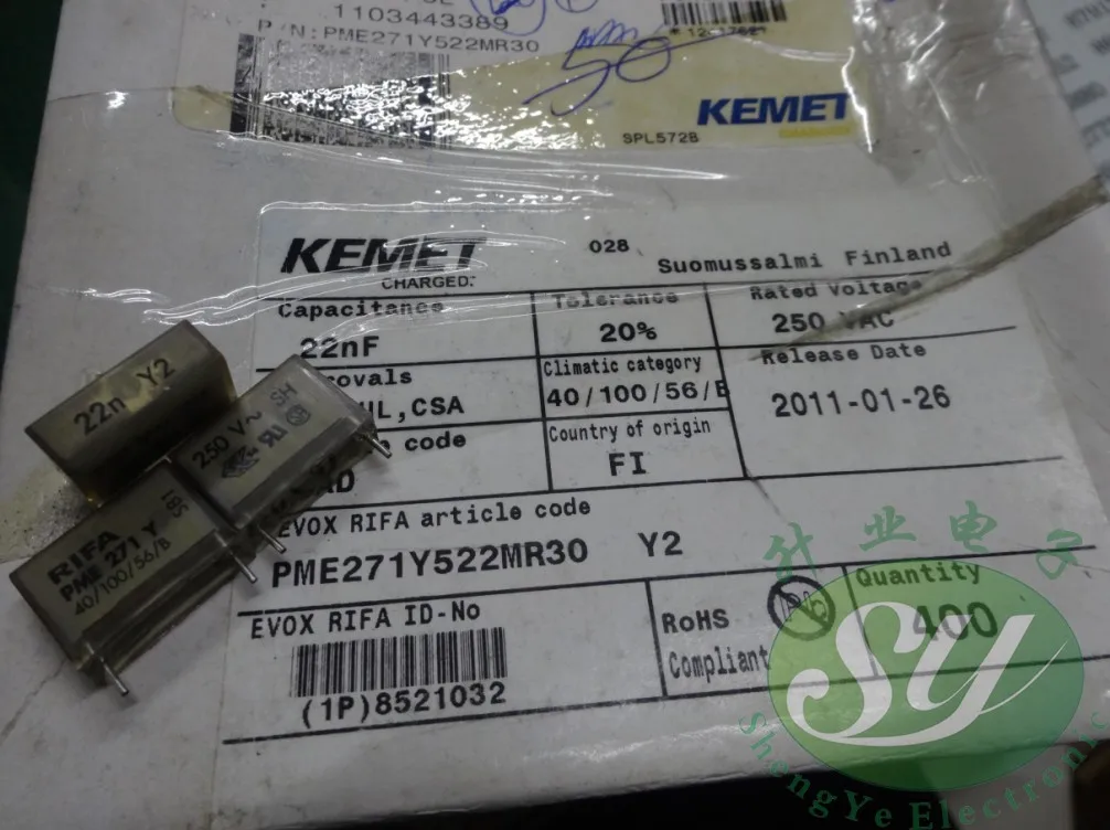50 шт. RIFA PME271Y 0,022 мкФ/250Vac 22NF 223 Y2 15 мм пленочный конденсатор