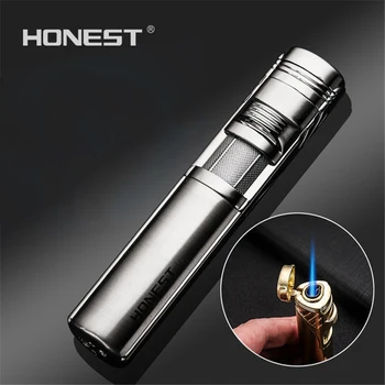 

HONEST Compact Jet Lighter Gas Torch Turbo Lighter Strip Windproof All Metal Cigar Lighter 1300 C Butane