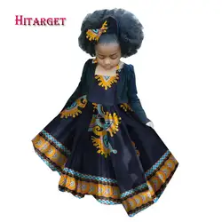 В африканском стиле Осенняя детская платье для девочек Дети Дашики традиционные хлопчатобумажные бретельки на платья соответствия Африки